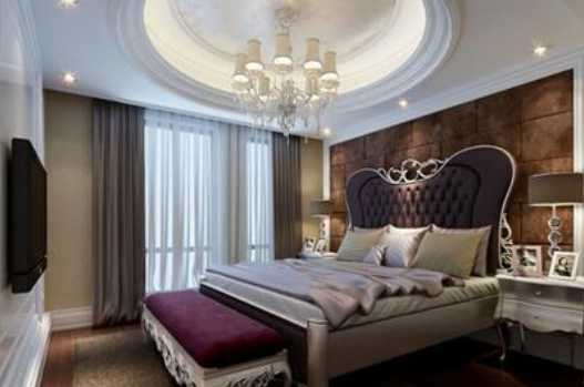 歐式風格臥室吊頂裝修效果圖，典雅浪漫的私密空間!